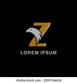 simple alphabet logo sport concept with eagle head combination, for initial business identity letter Z