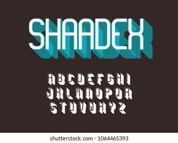 Simple alphabet with long shadow, vector illustration