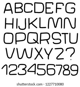 Simple alphabet. Modern font. Vector illustration.