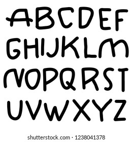 Simple alphabet. Modern font. Vector illustration.