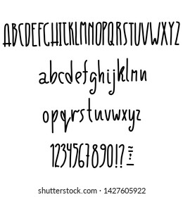 Simple alphabet. Modern thin font. Vector illustration.
