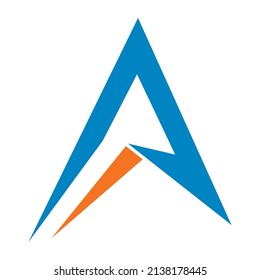 Simple A alphabet symbol vector design