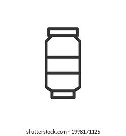 Simple aluminum ?an line icon. Premium symbol in stroke style. Design of aluminum ?an icon. Vector illustration.