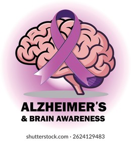 A simple Alzheimer s  brain awareness vector images 