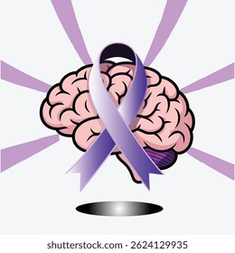 A simple alzheimer's  brain awareness vector images D