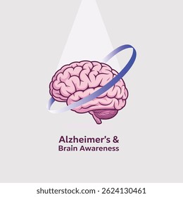 Um simples alzheimer do cérebro percepção de imagens vetoriais C
