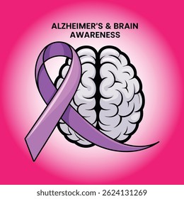 Ein einfaches Alzheimer Gehirn Achtsamkeit Vektorbilder A