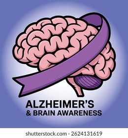 A simple alzheimer's  brain awareness vector images B