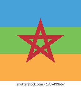 Simple Amazigh flag of Morocco. Moroccan flag