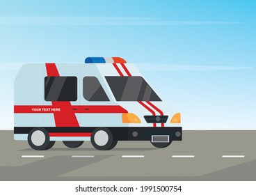 Simple ambulance car vector illustration