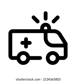 Simple Ambulance icon design, editable stroke. best used for web, banner, flayer or application. vector illustration EPS 10 File Format