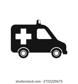 Ilustración vectorial de icono de ambulancia simple.