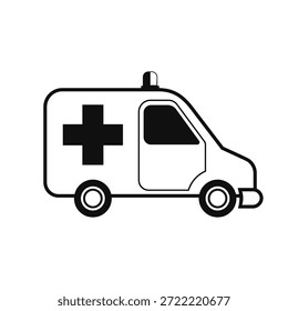 Ilustración vectorial de icono de ambulancia simple.