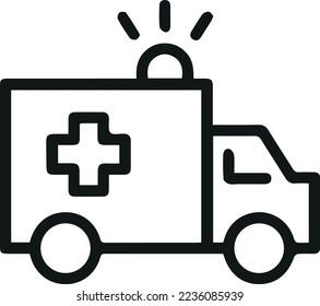 Simple ambulance line icon. Stroke pictogram. Vector illustration isolated on a white background. Premium quality symbol. Vector sign for mobile app and web sites.