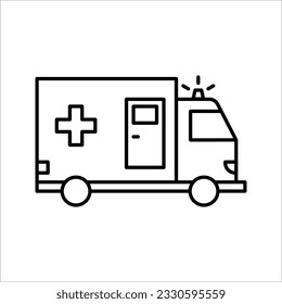 Simple ambulance line icon. Vector sign for mobile app and web sites. vector illustration on white background
