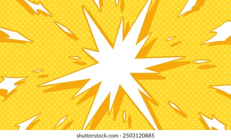 Simple American Comics book style explosion effect background_yellow_16:9