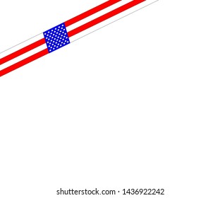Simple American flag banner on a white background