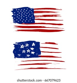 Simple American flag drawing.