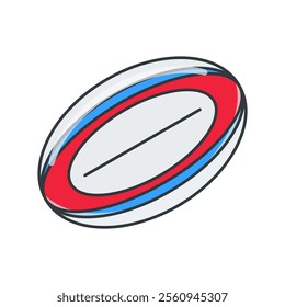 Simple american football ball vector illustration, american football balll vector in flat-line art style perfect for sport project needed isolated on a white background