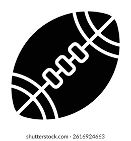 Simple American Football glyph icon. The icon can be used for websites, print templates, presentation templates, illustrations, etc