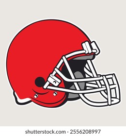 Simple american football helmet on white background