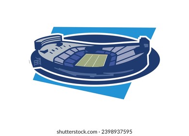 Simple American football stadium icon, Sport icon, flat, football stadium vector icon. vector illustration.