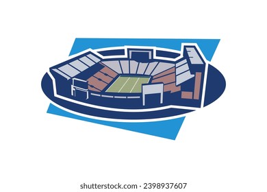 Simple American football stadium icon, Sport icon, flat, football stadium vector icon. vector illustration.