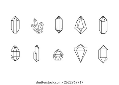 Simple Amethyst Gem Outline Drawing