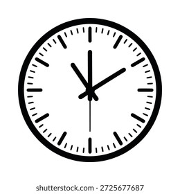 Face de relógio analógico simples mostrando o tempo no plano de fundo branco