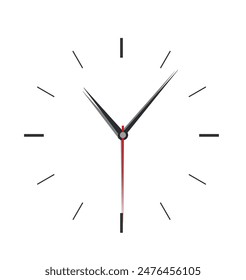 Reloj analógico simple. Ilustración vectorial