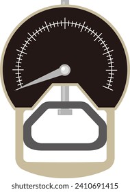 Simple analog grip force meter.
Measuring device to check grip strength.