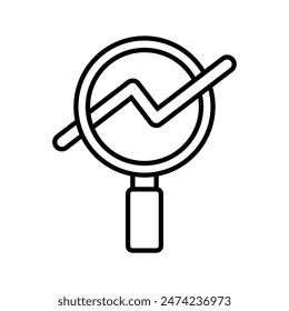 simple analysis icon with outline style