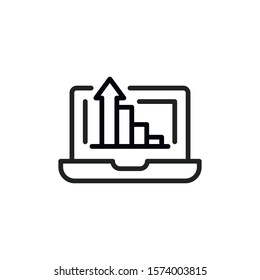 Simple IT analytics line icon. Stroke pictogram. Vector illustration isolated on a white background. Premium quality symbol. Vector sign for mobile app and web sites.