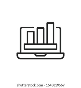Simple IT analytics line icon. Stroke pictogram. Vector illustration isolated on a white background. Premium quality symbol. Vector sign for mobile app and web sites.