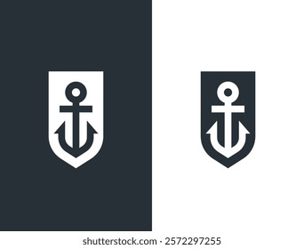 Simple Anchor Icon. Modern Nautical Symbol.