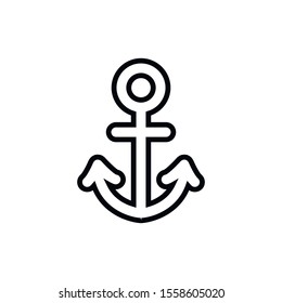 Simple anchor line icon. Stroke pictogram. Vector illustration isolated on a white background. Premium quality symbol. Vector sign for mobile app and web sites.