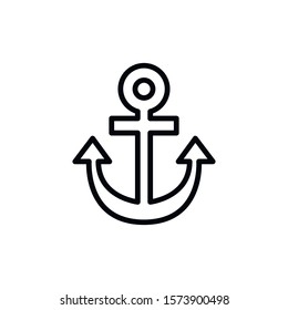 Simple anchor line icon. Stroke pictogram. Vector illustration isolated on a white background. Premium quality symbol. Vector sign for mobile app and web sites.