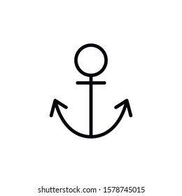 Simple anchor line icon. Stroke pictogram. Vector illustration isolated on a white background. Premium quality symbol. Vector sign for mobile app and web sites.