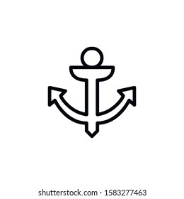 Simple anchor line icon. Stroke pictogram. Vector illustration isolated on a white background. Premium quality symbol. Vector sign for mobile app and web sites.