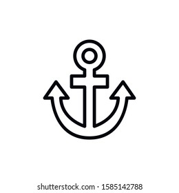 Simple anchor line icon. Stroke pictogram. Vector illustration isolated on a white background. Premium quality symbol. Vector sign for mobile app and web sites.