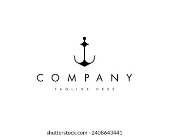 simple anchor lines logo design