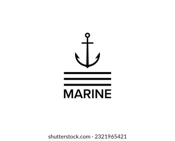 simple anchor lines vector logo design