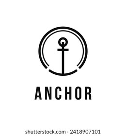 Simple anchor logo design with circle