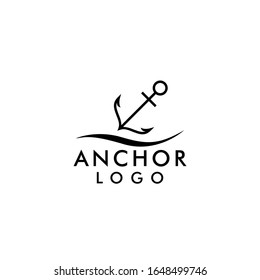 Simple Anchor Logo Design. Minimalist Maritime or Boat Icon. EPS 10 