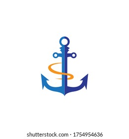 Simple anchor logo design vector