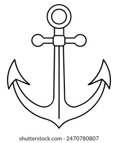 Simple anchor outline isolated icon. Vector illustration