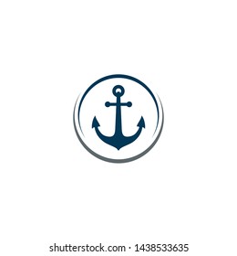 Simple Anchor with Rings logo design