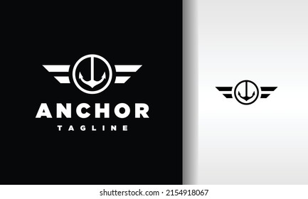 simple anchor wing black logo