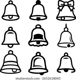 Simple ancient Bells bundle– EPS Bell Clipart for Holiday, Wedding, Christmas, and Temple-Themed Craft Projects