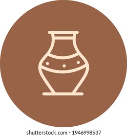 Simple ancient clay vase, illustration, vector on a white background